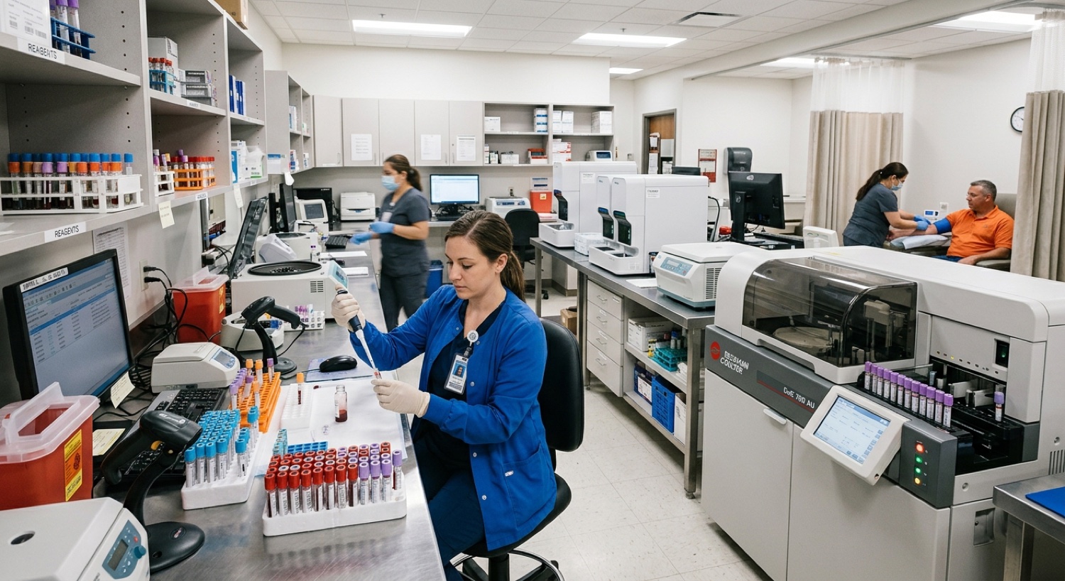 Inside Medicare Lab — laboratory technicians & analysers